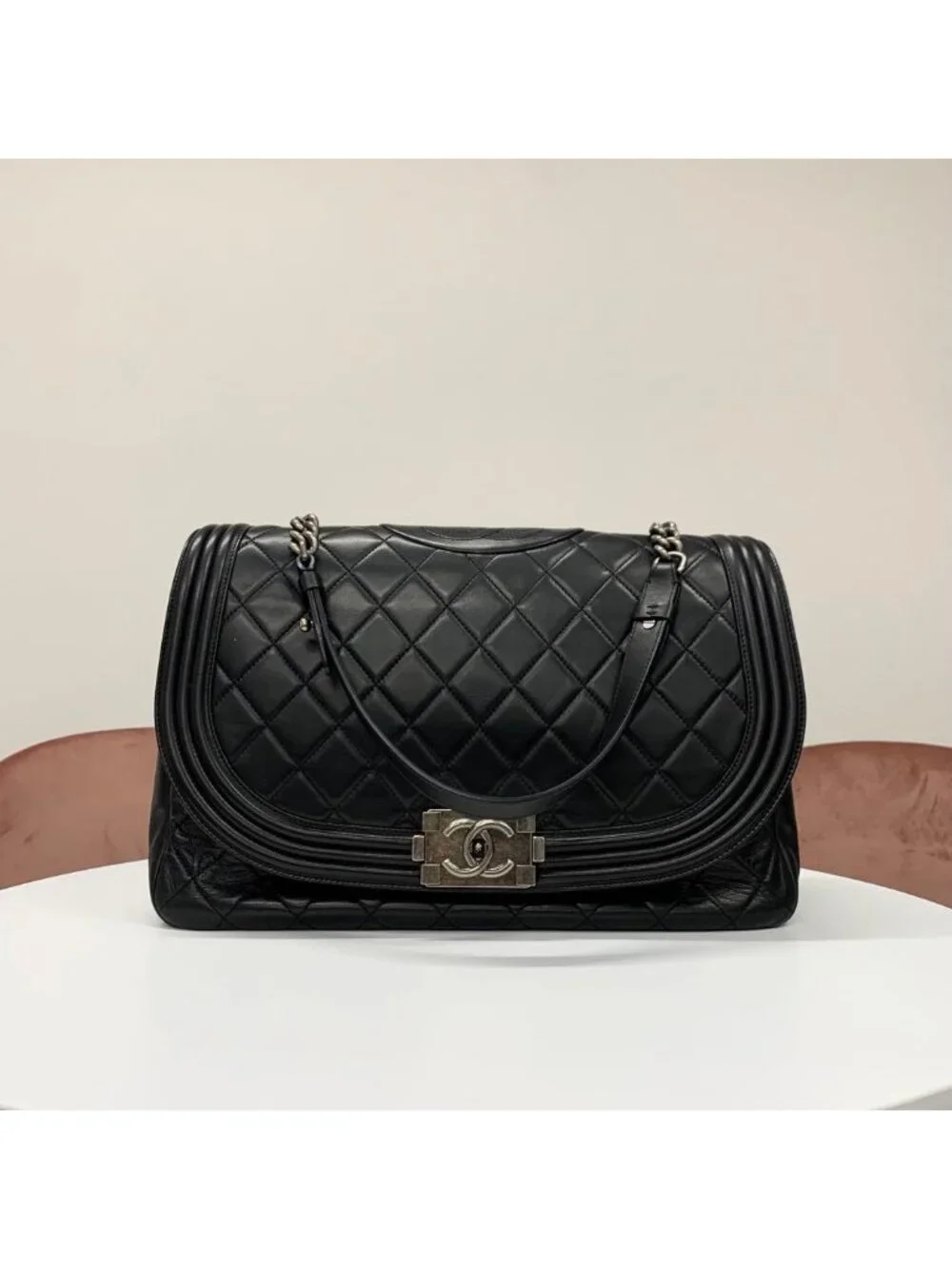 Chanel Quilted Cocomark Boy Chain Shoulder Bag